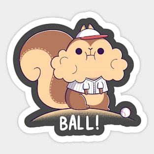 Baseball Squirrel Sticker